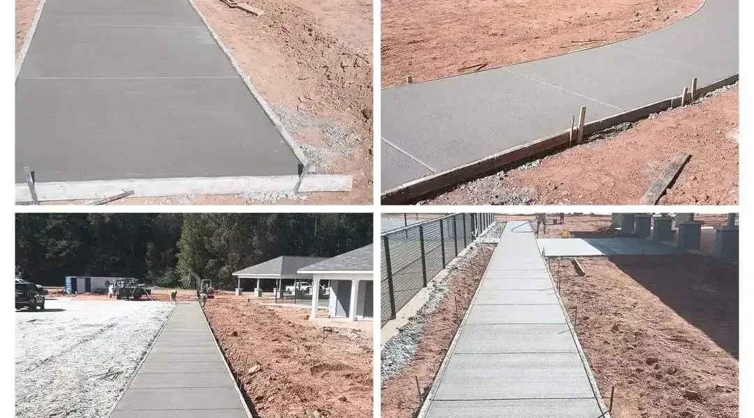 Before and after concrete driveway repair completed in Hiram GA